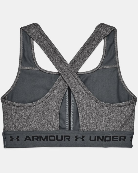 สปอร์ตบรา Armour® Mid Crossback Heather สำหรับผู้หญิง in Gray image number 9